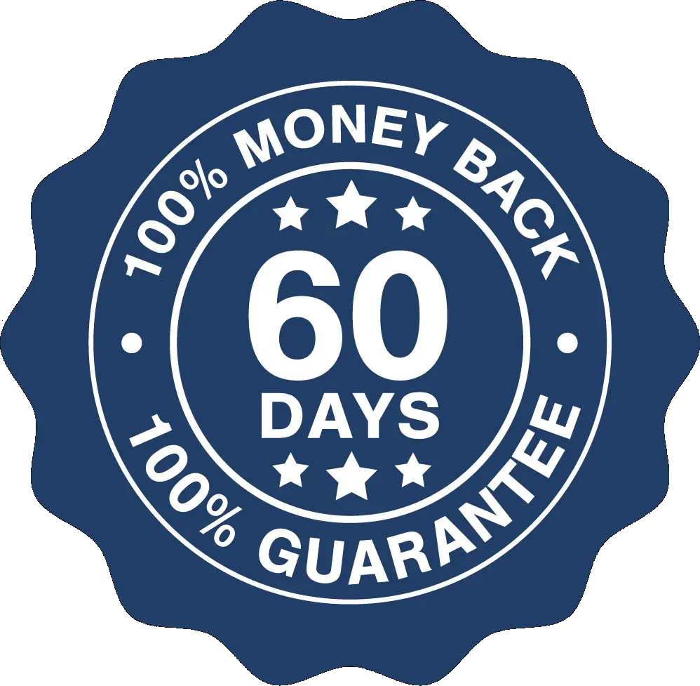 60-day money-back guarantee seal